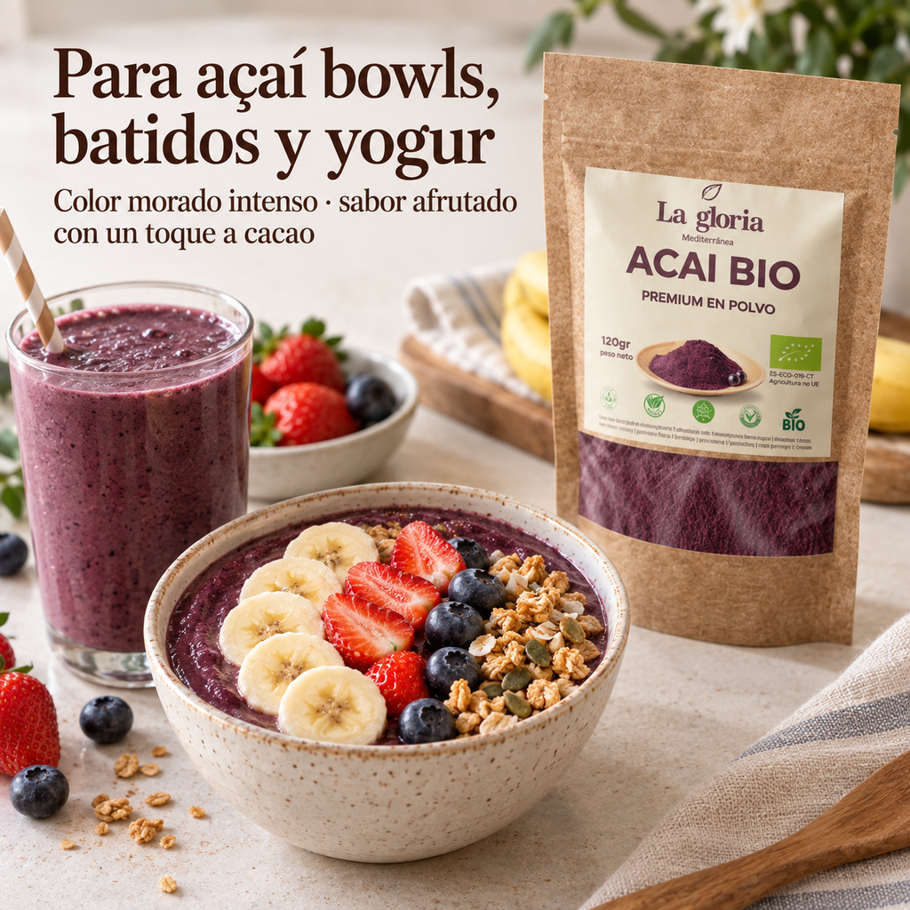 Açaí en polvo para açaí bowls, batidos y yogur – La Gloria Mediterránea