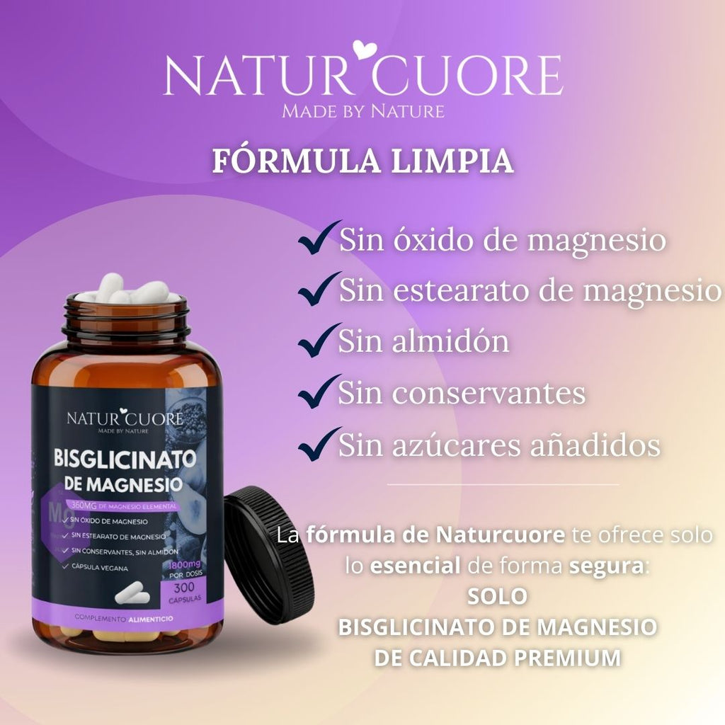 Bisglicinato de magnesio puro elemental Naturcuore