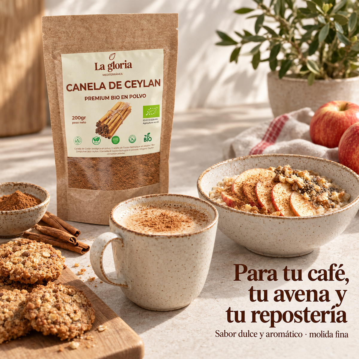 Canela de Ceilán en polvo para café, avena y repostería – La Gloria Mediterránea