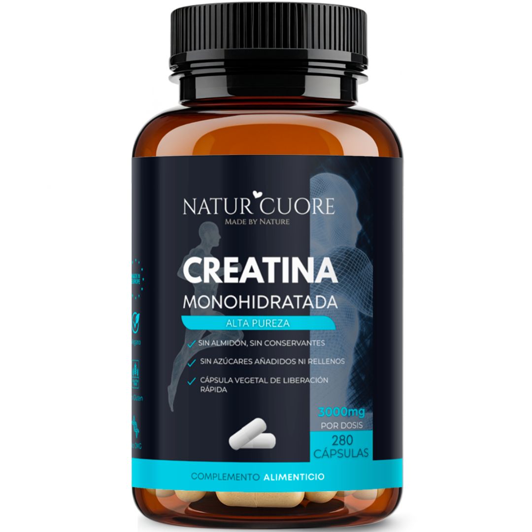 Creatina monohidratada en cápsulas veganas Naturcuore