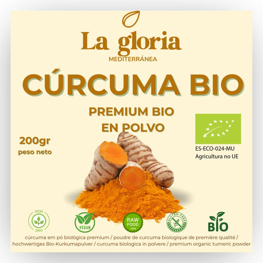 Cúrcuma ecológica en polvo alta en curcumina La Gloria Mediterránea