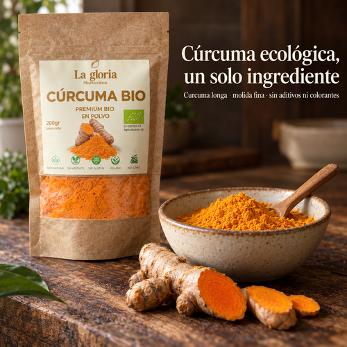 Cúrcuma ecológica en polvo, un solo ingrediente (Curcuma longa) – La Gloria Mediterránea