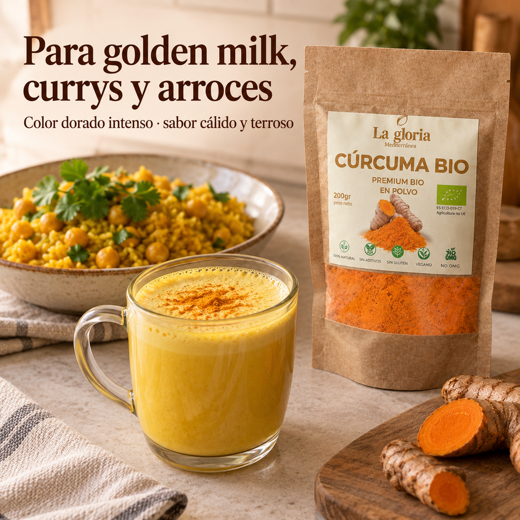 Cúrcuma en polvo para golden milk, currys y arroces – La Gloria Mediterránea