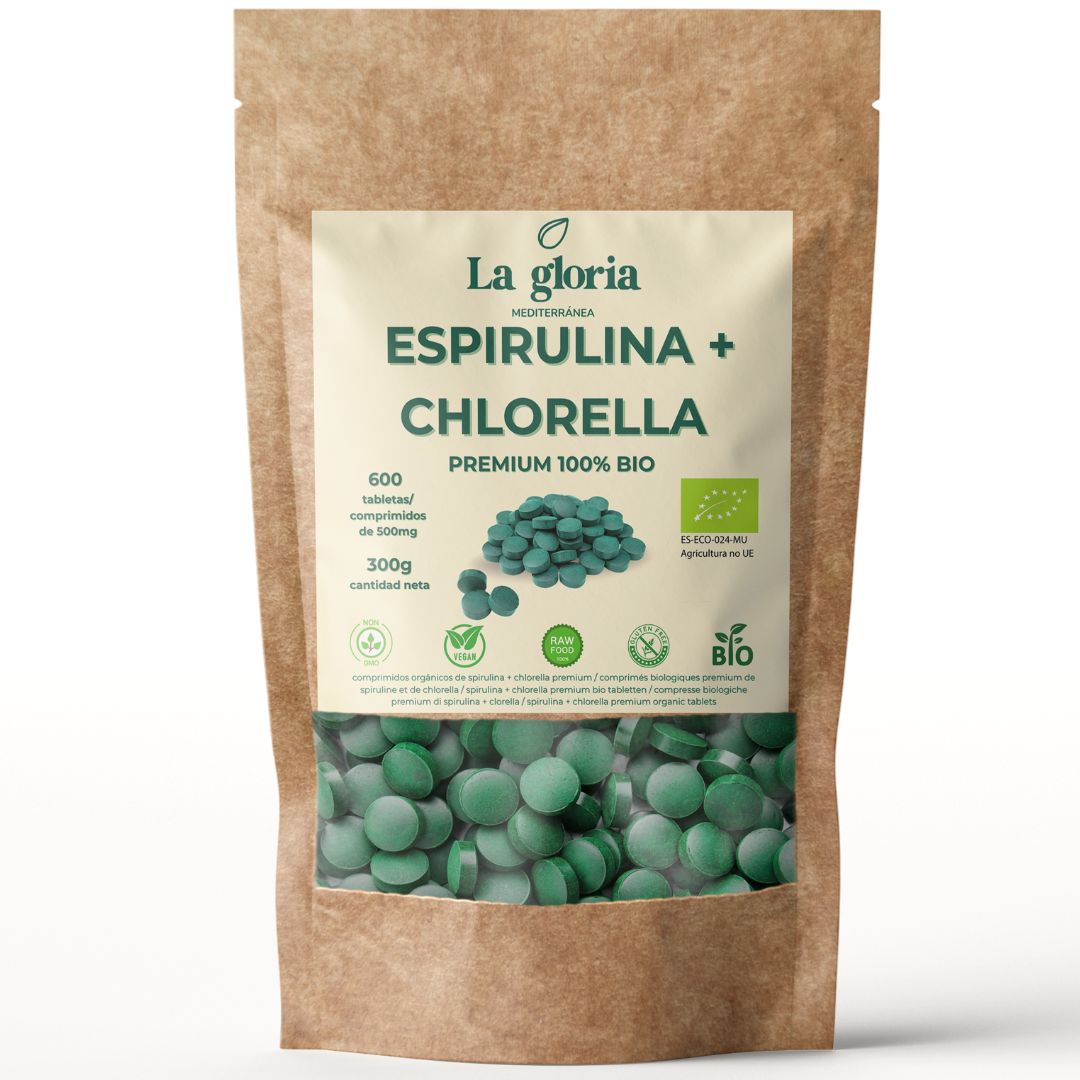 Espirulina + Chlorella en comprimidos ecológicos La Gloria Mediterránea