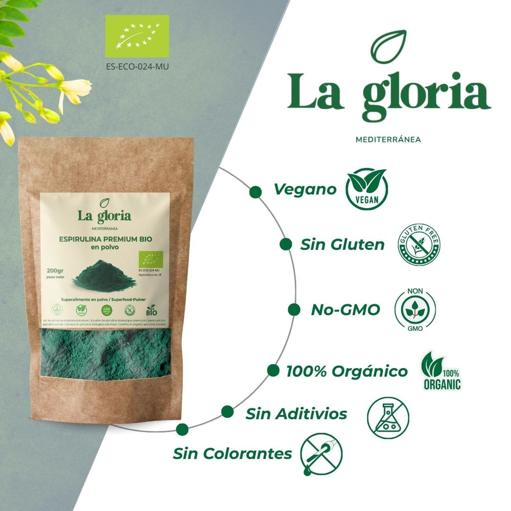 Espirulina ecológica en polvo La Gloria Mediterránea
