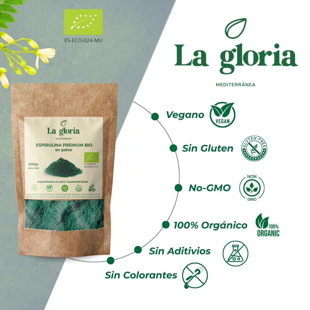 Espirulina ecológica en polvo La Gloria Mediterránea