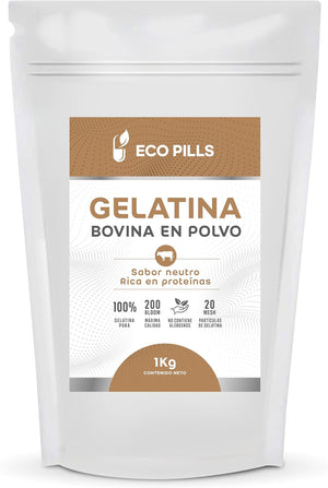 Gelatina bovina en polvo sin sabor 200 Bloom Eco Pills