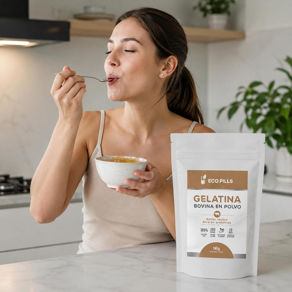 Gelatina bovina en polvo sin sabor 200 Bloom Eco Pills