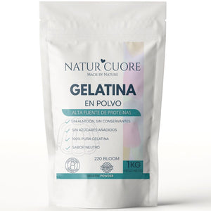 Gelatina en Polvo 220 Bloom NaturCuore 1kg - envase frontal