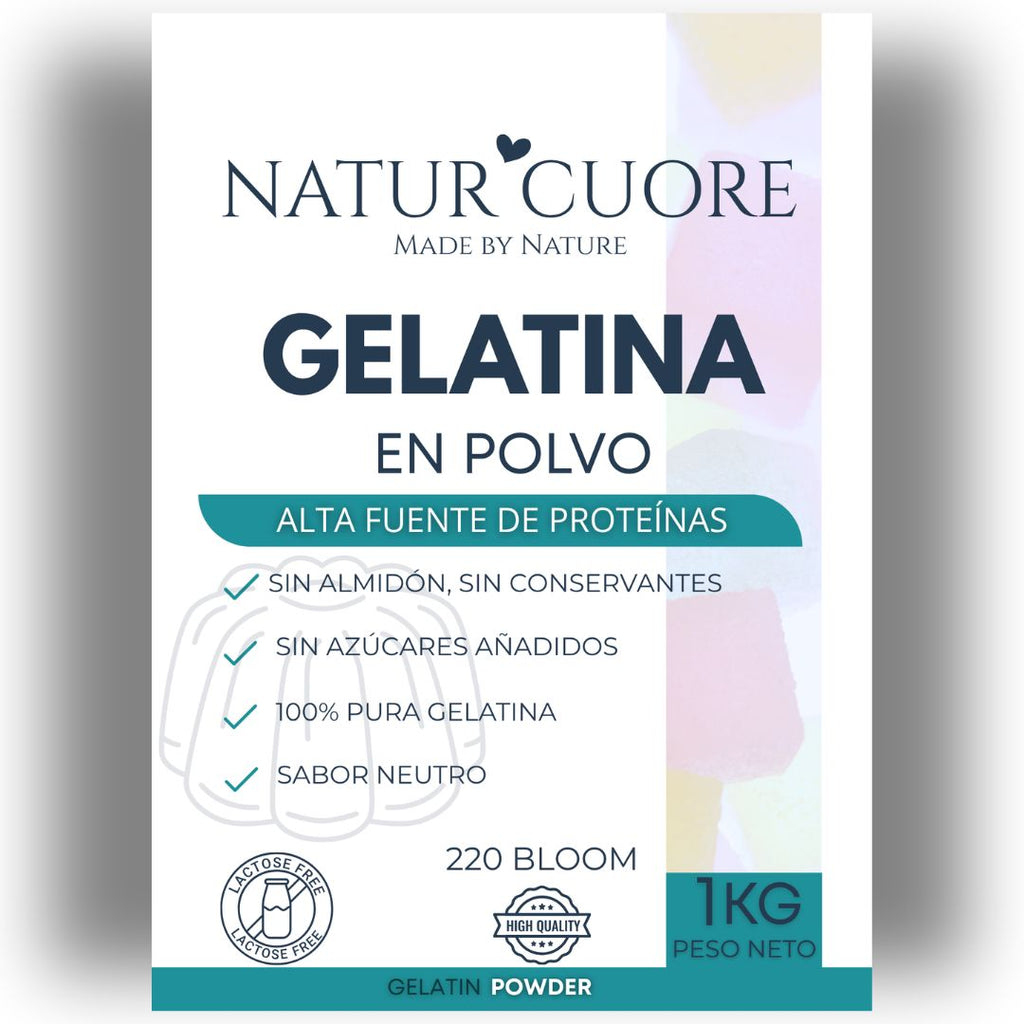 Gelatina en Polvo NaturCuore 220 Bloom 1kg en ambiente de cocina