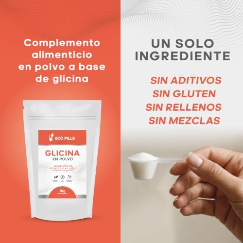 Glicina en Polvo Eco Pills - un solo ingrediente, sin aditivos ni mezclas