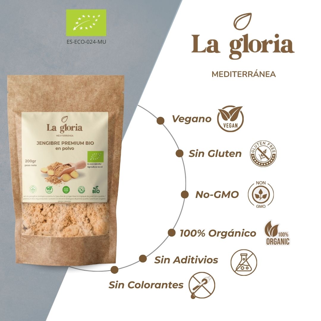 Jengibre en polvo ecológico bio La Gloria Mediterránea