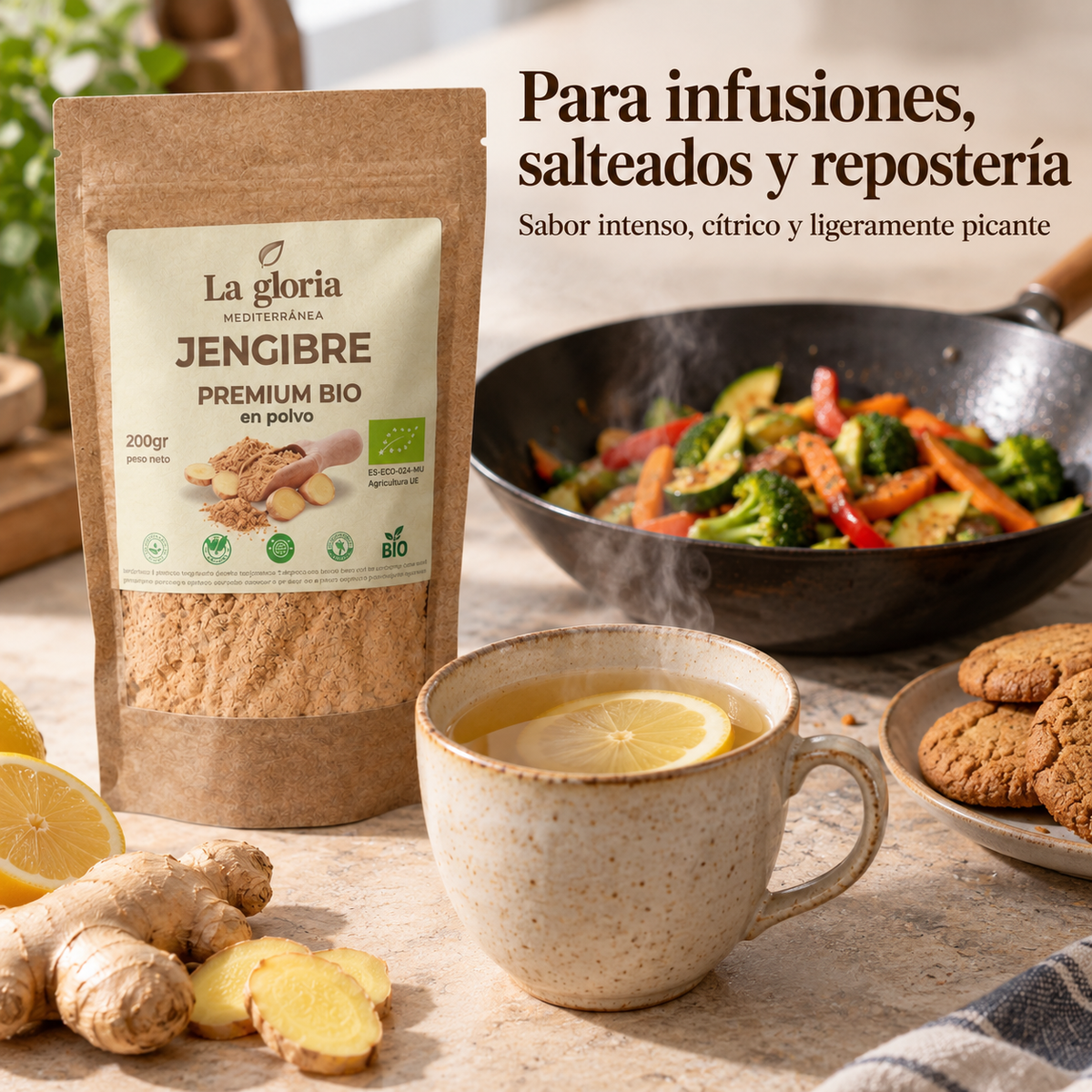 Jengibre en polvo para infusiones, salteados y repostería – La Gloria Mediterránea
