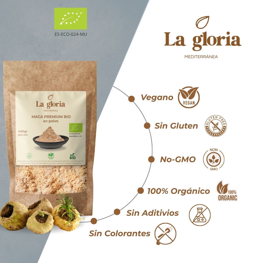 Maca amarilla ecológica en polvo de Perú La Gloria Mediterránea