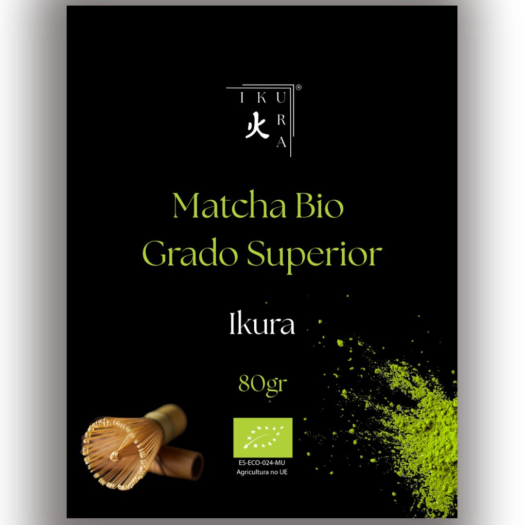 Matcha Bio Grado Superior IKURA 80g, té matcha japonés ecológico en polvo