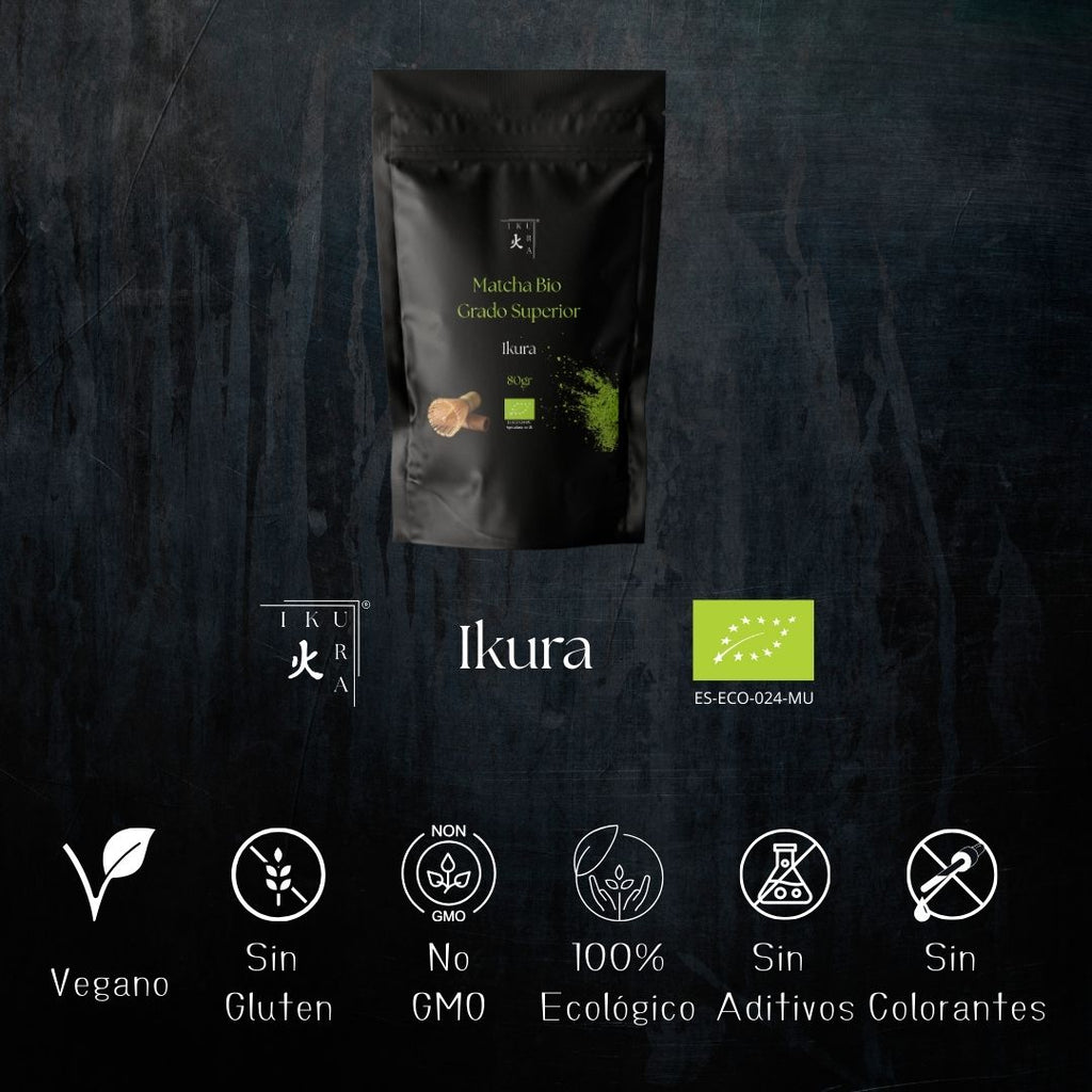 Matcha Bio Grado Superior IKURA 80g, té matcha japonés ecológico en polvo