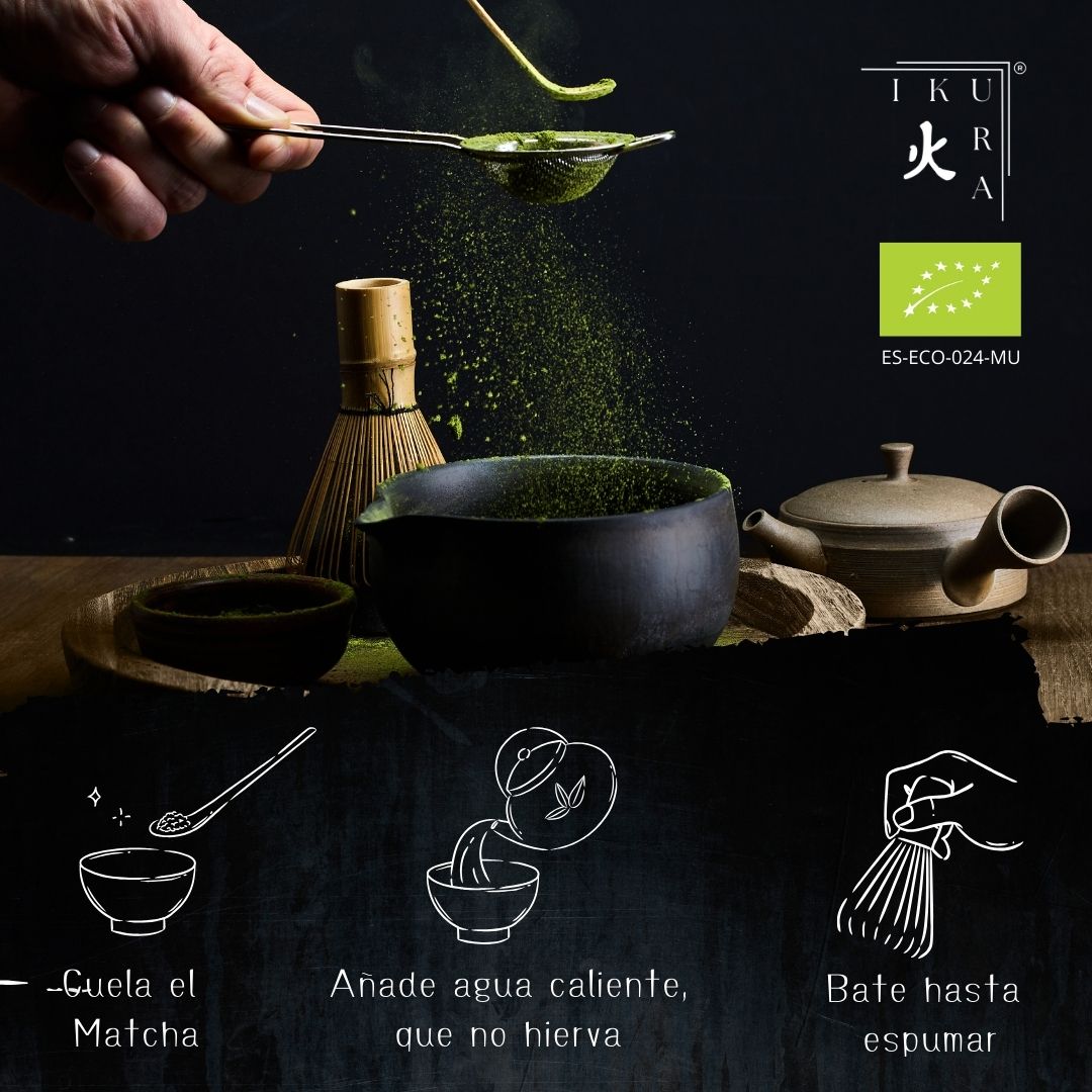 Matcha Bio Grado Superior IKURA 80g, té matcha japonés ecológico en polvo