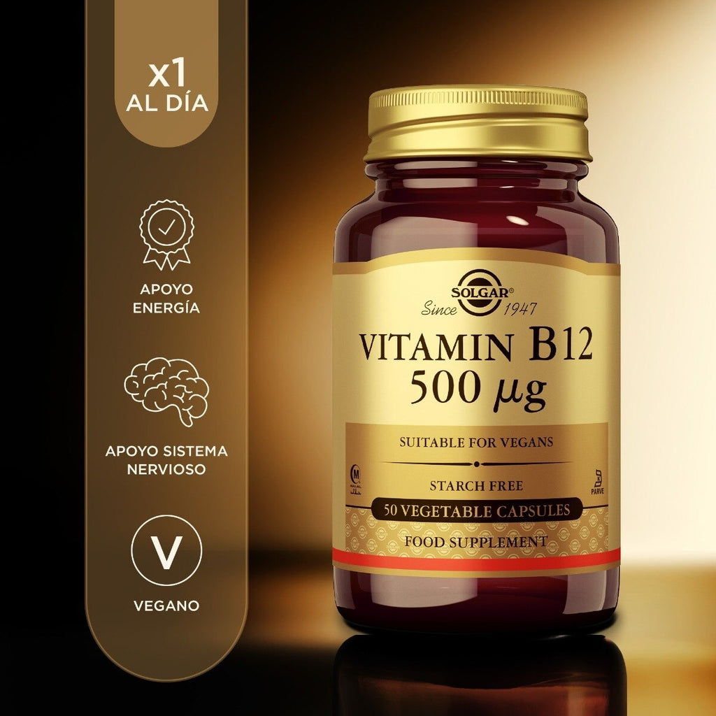 Vitamina B12 500 µg de Solgar, foto 3 del producto (envase o etiqueta)