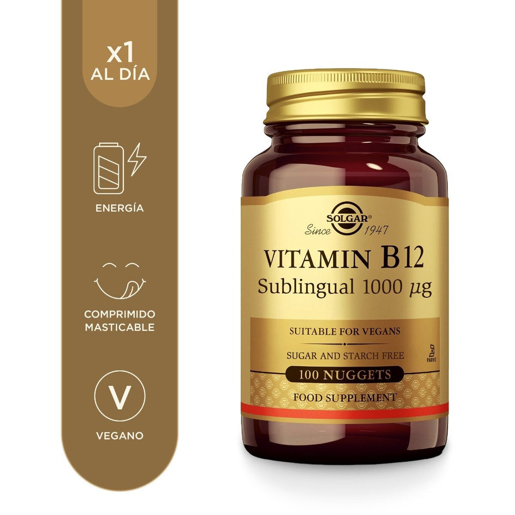 Solgar Vitamina B12 1000 µg – 100 comprimidos sublinguales / masticables – imagen 2