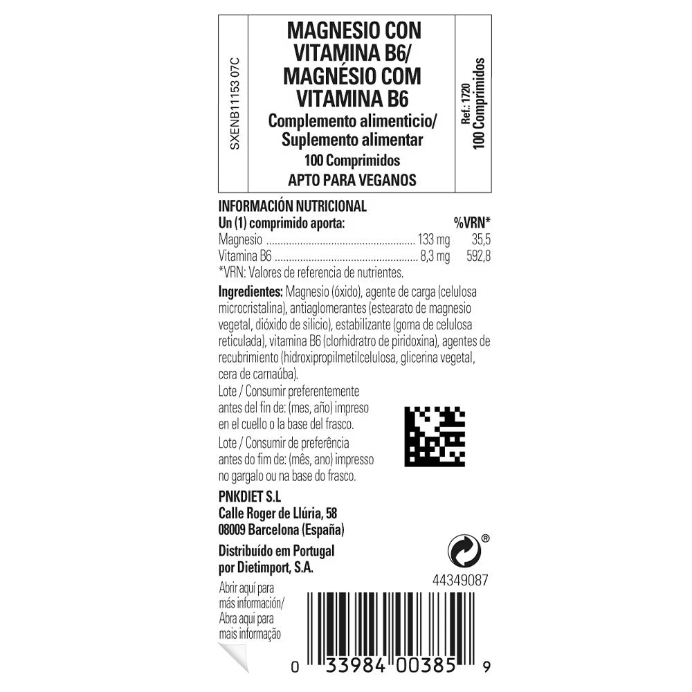 Magnesio con vitamina B6 de Solgar, 100 comprimidos, foto 4 del producto (envase o etiqueta)