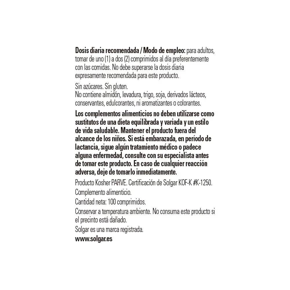 Solgar Selenio 100 µg – 100 comprimidos – imagen 4
