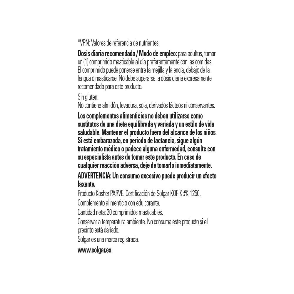 Solgar Metilcobalamina (Vitamina B12) – 30 comprimidos masticables – imagen 6