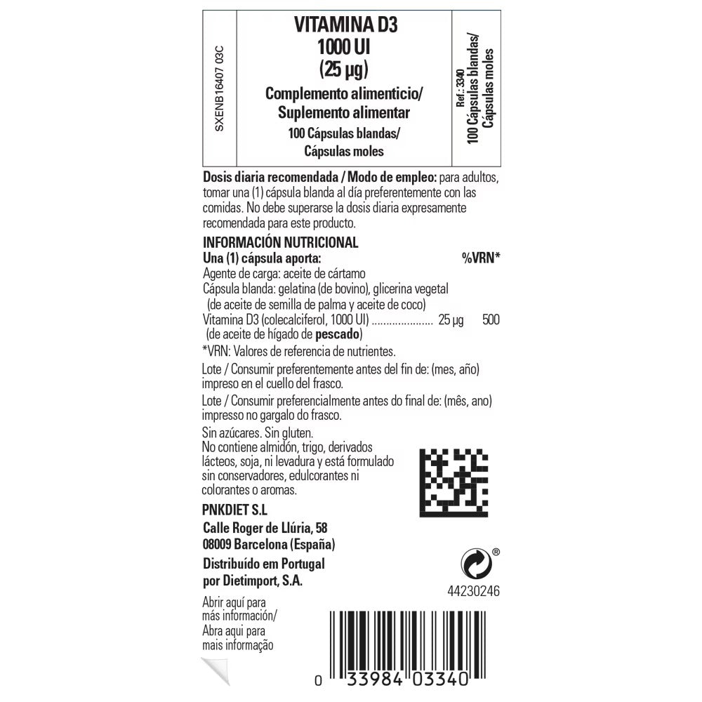 Solgar Vitamina D3 1000 UI (25 µg) – 100 cápsulas blandas – imagen 4