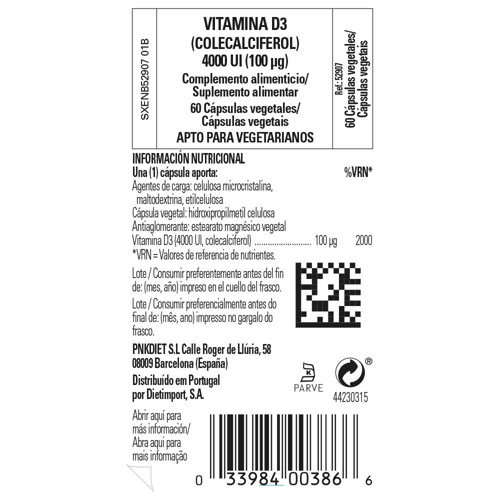 Vitamina D3 4000 UI de Solgar: vista adicional del envase