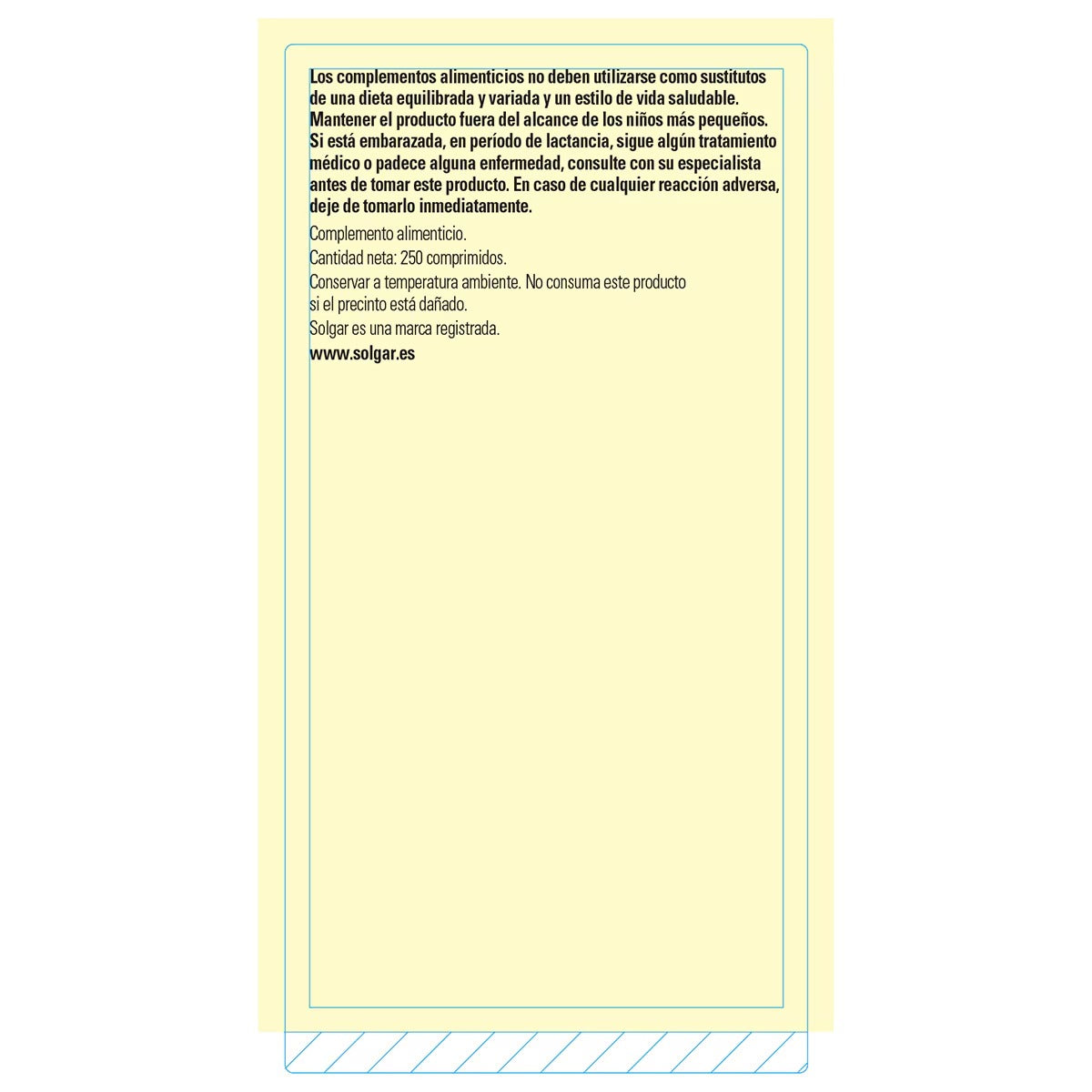 Magnesio con vitamina B6 de Solgar, 250 comprimidos, foto 5 del producto (envase o etiqueta)