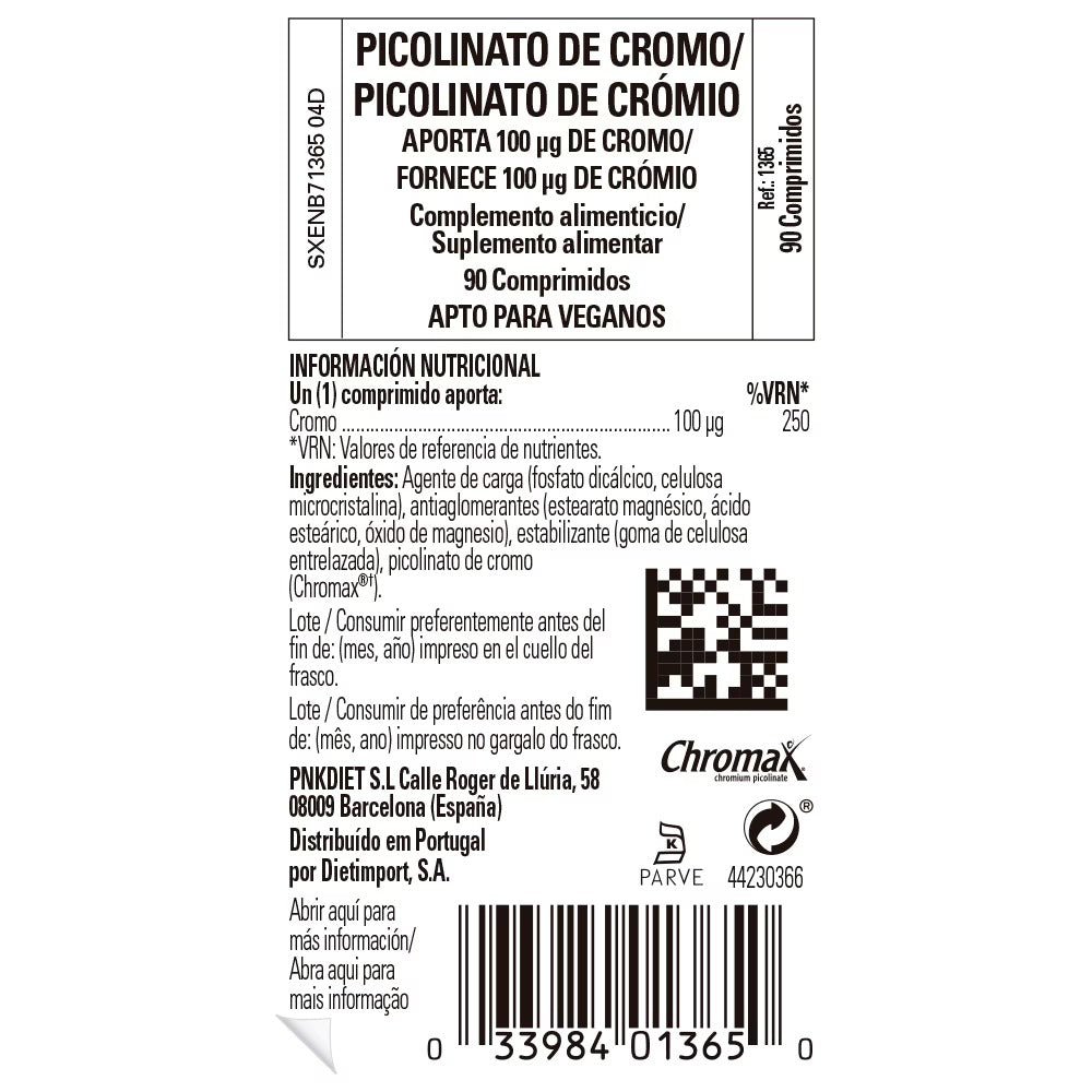 Picolinato de cromo 100 µg de Solgar, foto 2 del producto (envase o etiqueta)
