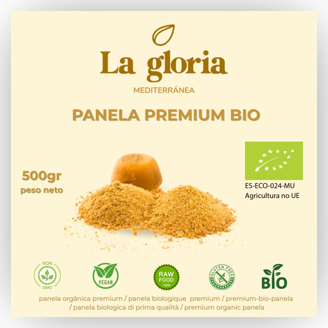 Panela ecológica sin refinar de caña colombiana La Gloria Mediterránea