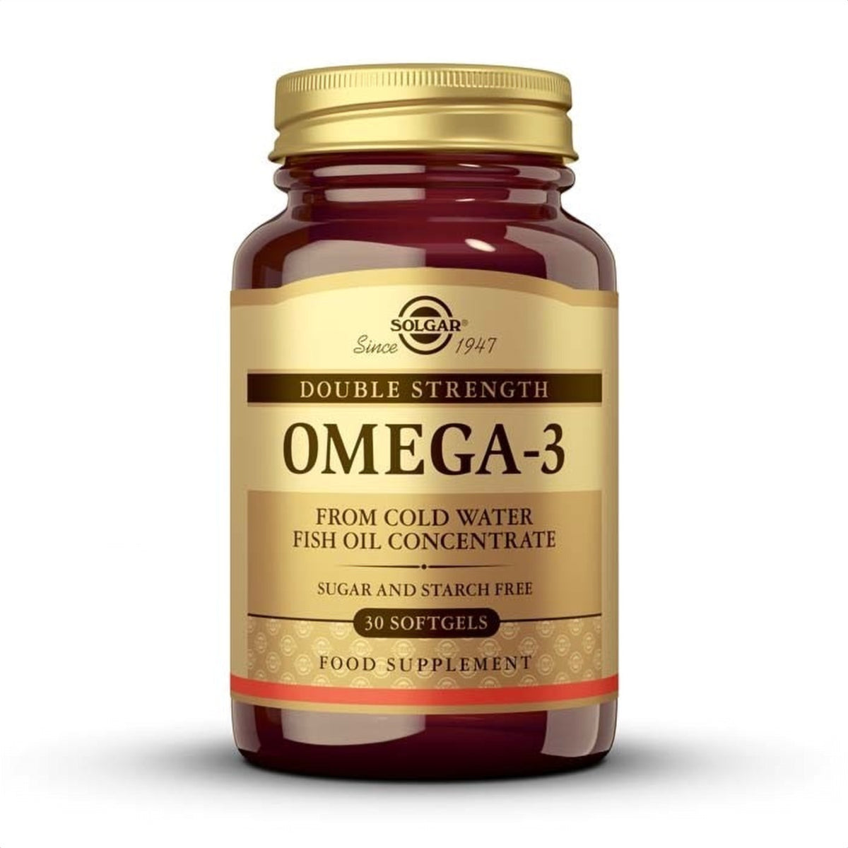 Solgar Omega-3 Alta Concentración, 30 perlas: envase, vista frontal