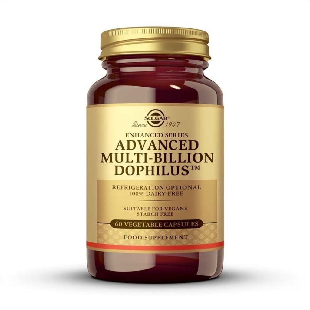 Solgar Advanced Multi-Billion Dophilus, 60 cápsulas vegetales: envase, vista frontal