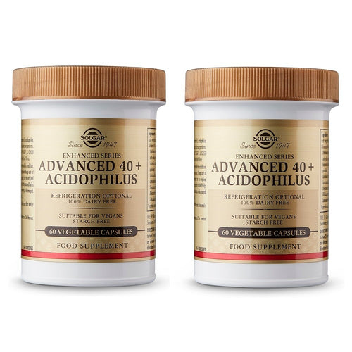Solgar Advanced 40+ Acidophilus, 120 cápsulas vegetales: envase, vista frontal