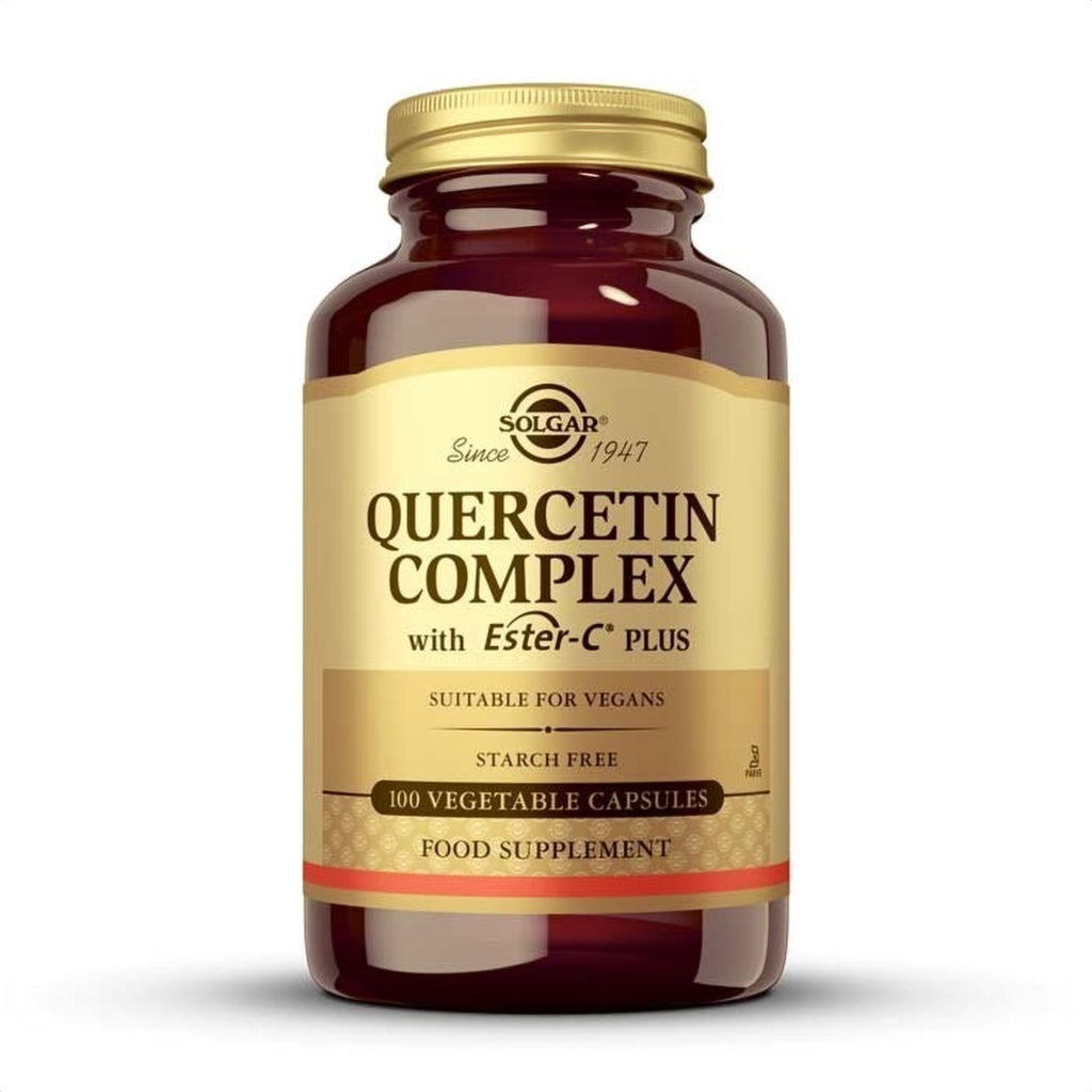 Solgar Quercitina Complex con Ester-C® Plus, 100 cápsulas vegetales: envase, vista frontal