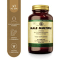 Solgar Male Múltiple Multivitamínico para Hombre, 60 comprimidos: envase, vista frontal