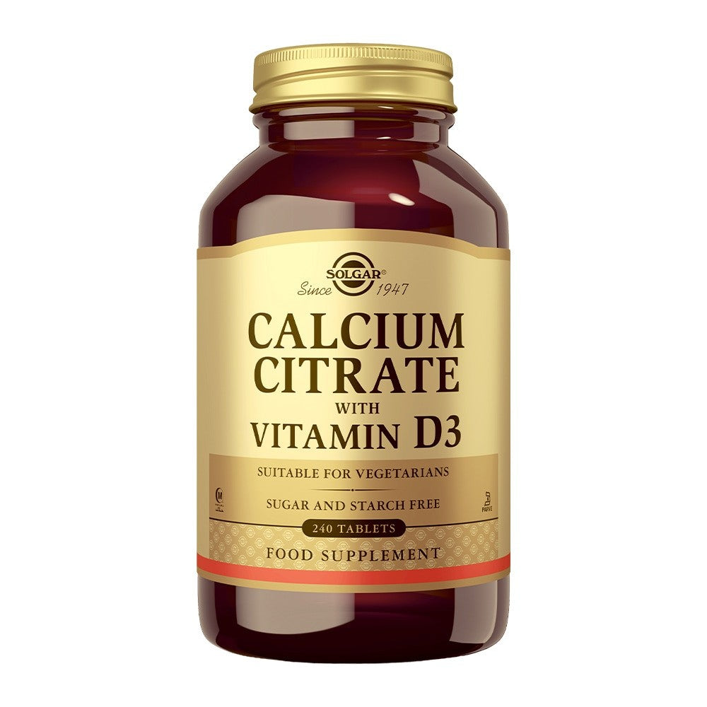 Solgar Citrato de Calcio con Vitamina D3, 240 comprimidos: etiqueta con ingredientes y modo de empleo