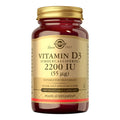 Solgar Vitamina D3 2200 UI (55 µg), 100 cápsulas vegetales: envase, vista frontal