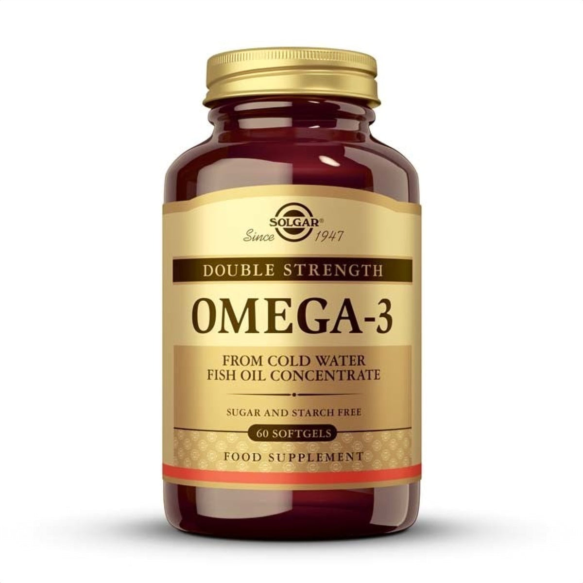 Solgar Omega-3 Alta Concentración, 60 perlas: envase, vista frontal