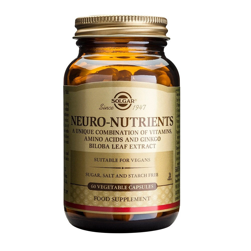 Solgar Neuro Nutrientes, 60 cápsulas vegetales: envase, vista frontal