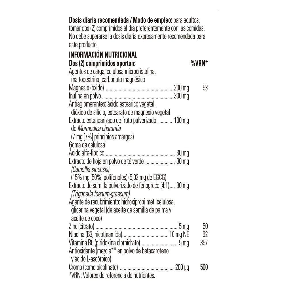 Solgar Gold Specifics Glucose Factors, 60 comprimidos: detalle del envase y etiquetado, vista lateral