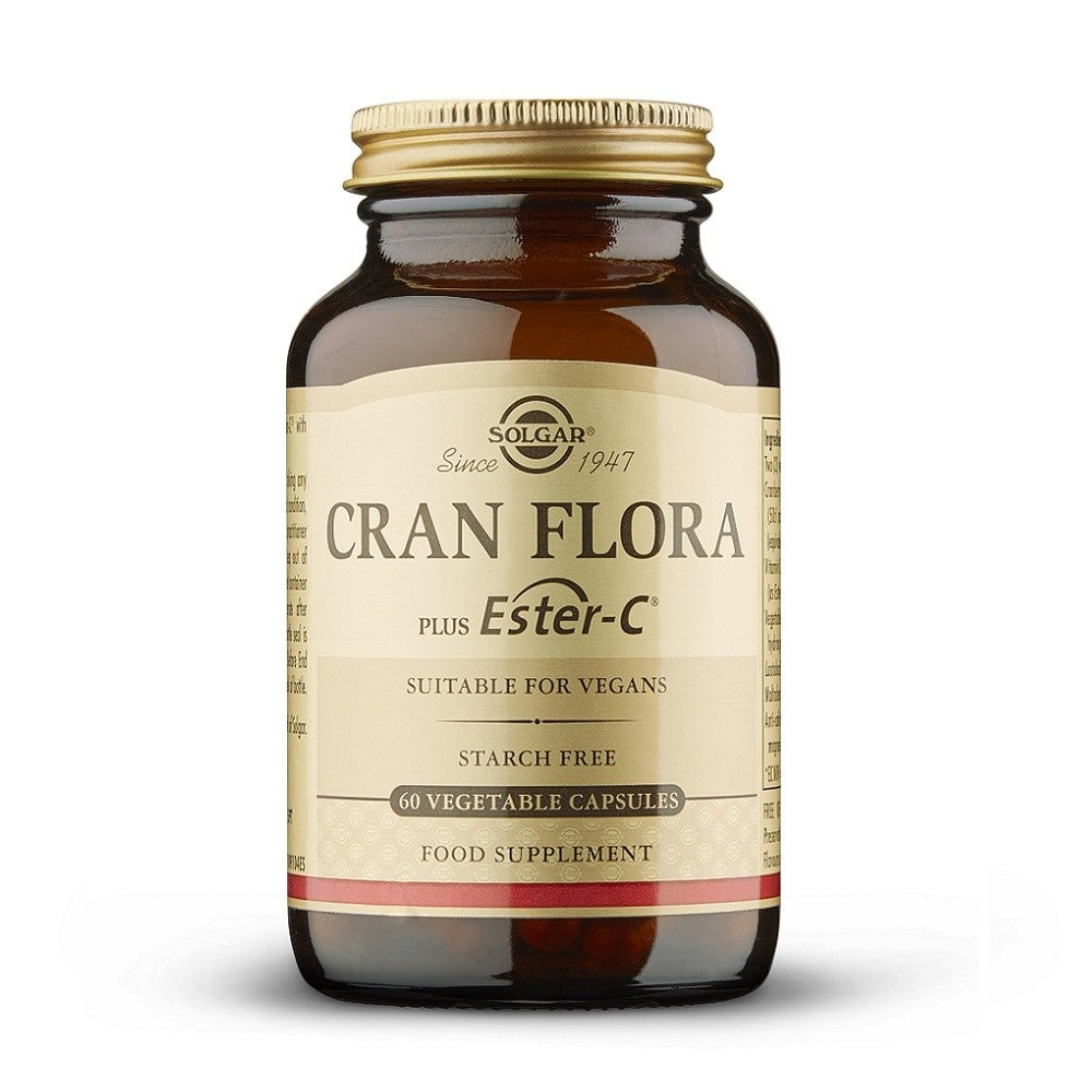 Solgar Cran Flora, 60 cápsulas vegetales: envase, vista frontal