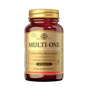 Solgar Multi-One Multivitamínico y Minerales, 30 comprimidos: envase, vista frontal