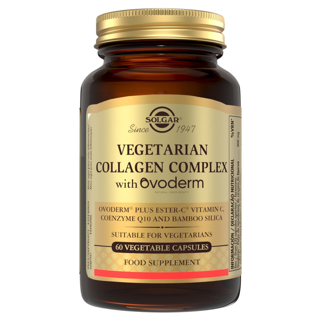 Solgar Colágeno Vegetariano Ovoderm®, 60 cápsulas vegetales: envase, vista frontal