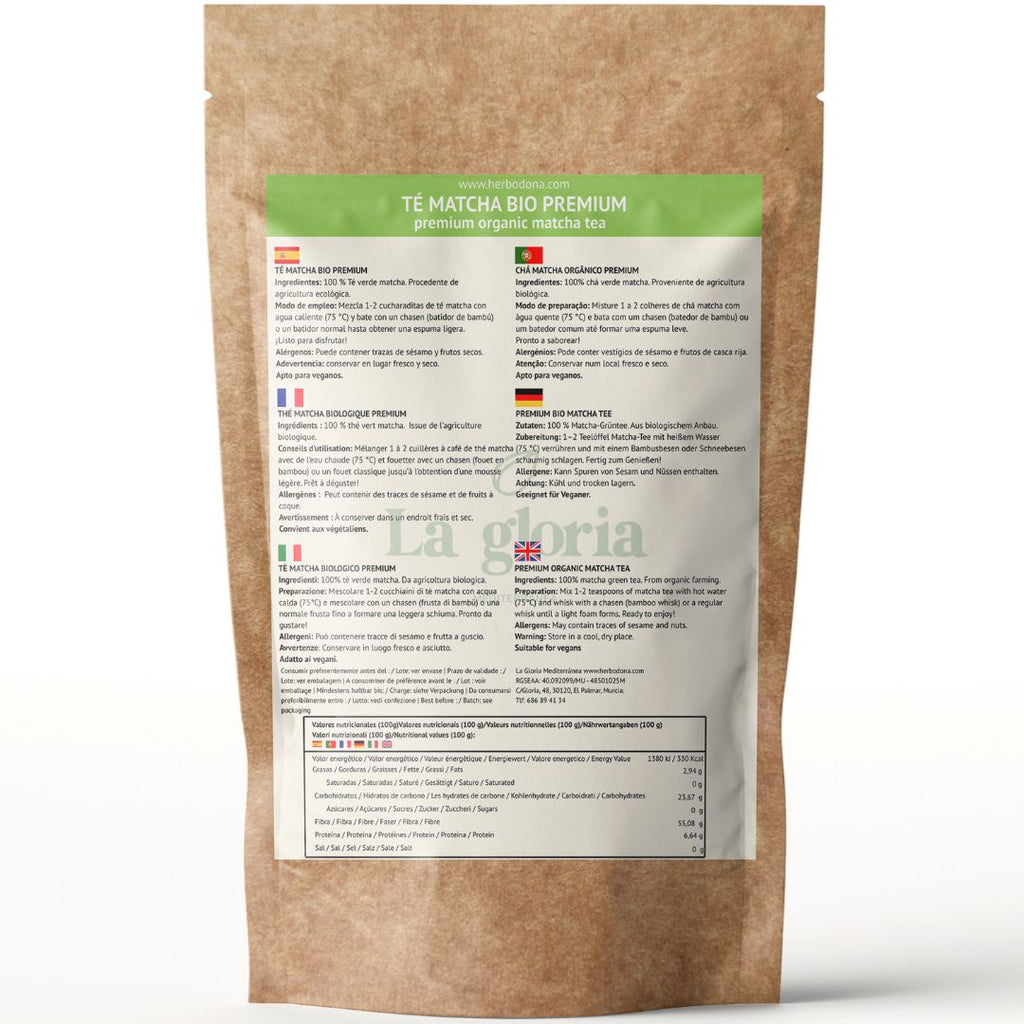 Té matcha ecológico grado premium La Gloria Mediterránea