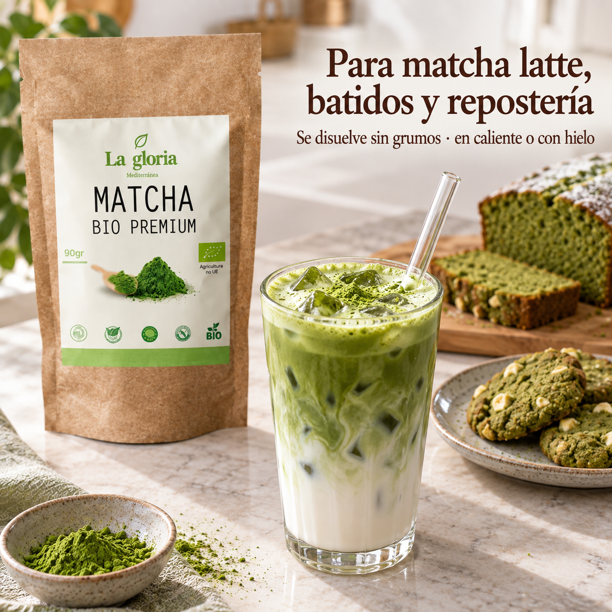 Té matcha ecológico para matcha latte, batidos y repostería – La Gloria Mediterránea