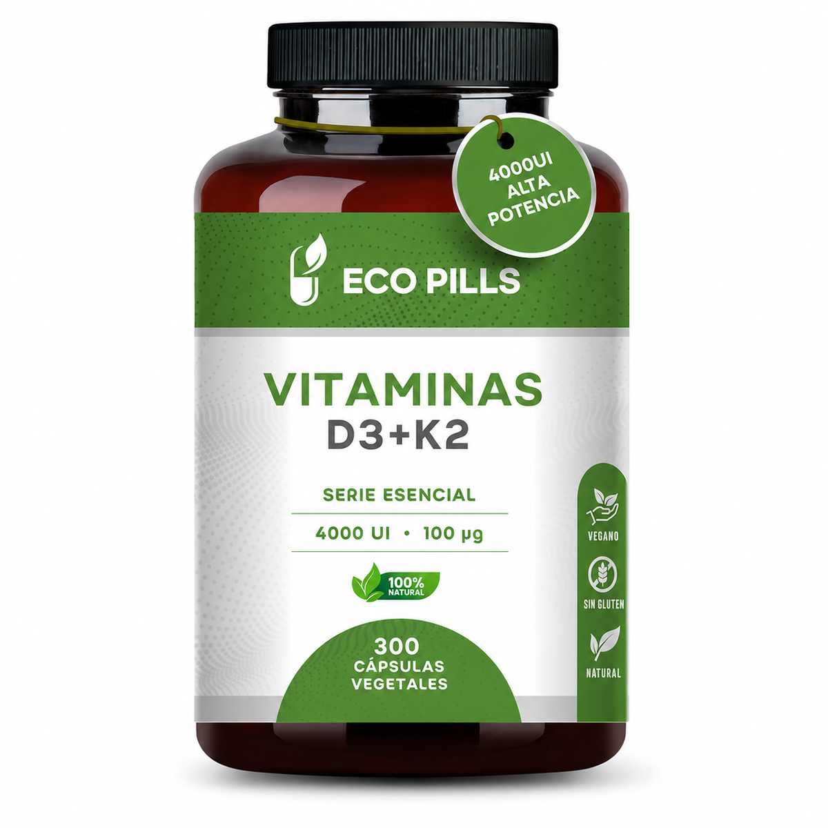 Vitamina D3 K2 MK7 cápsulas vegetales Eco Pills