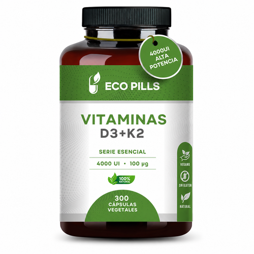 Vitamina D3 K2 MK7 cápsulas vegetales Eco Pills