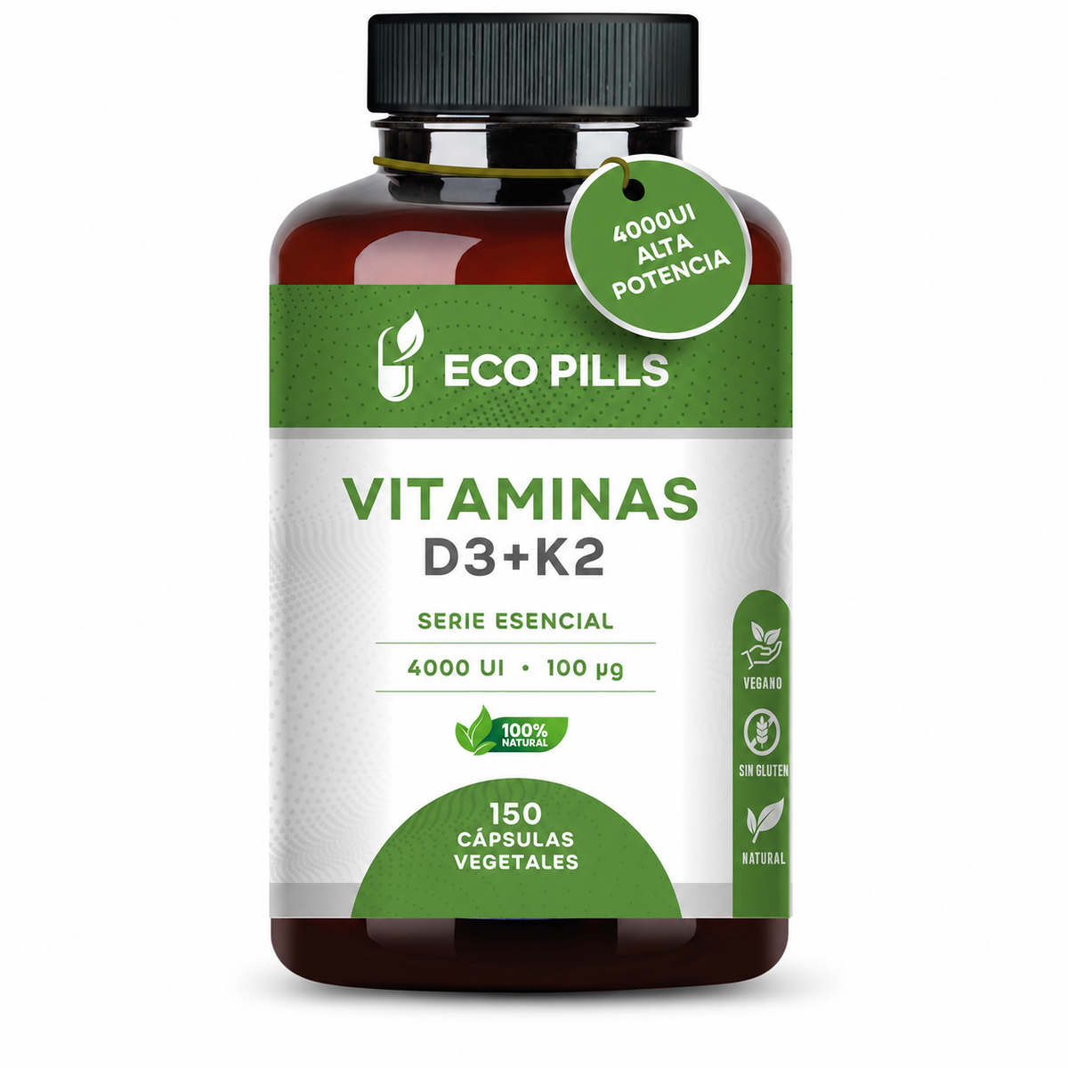 Vitamina D3 K2 MK7 cápsulas vegetales Eco Pills