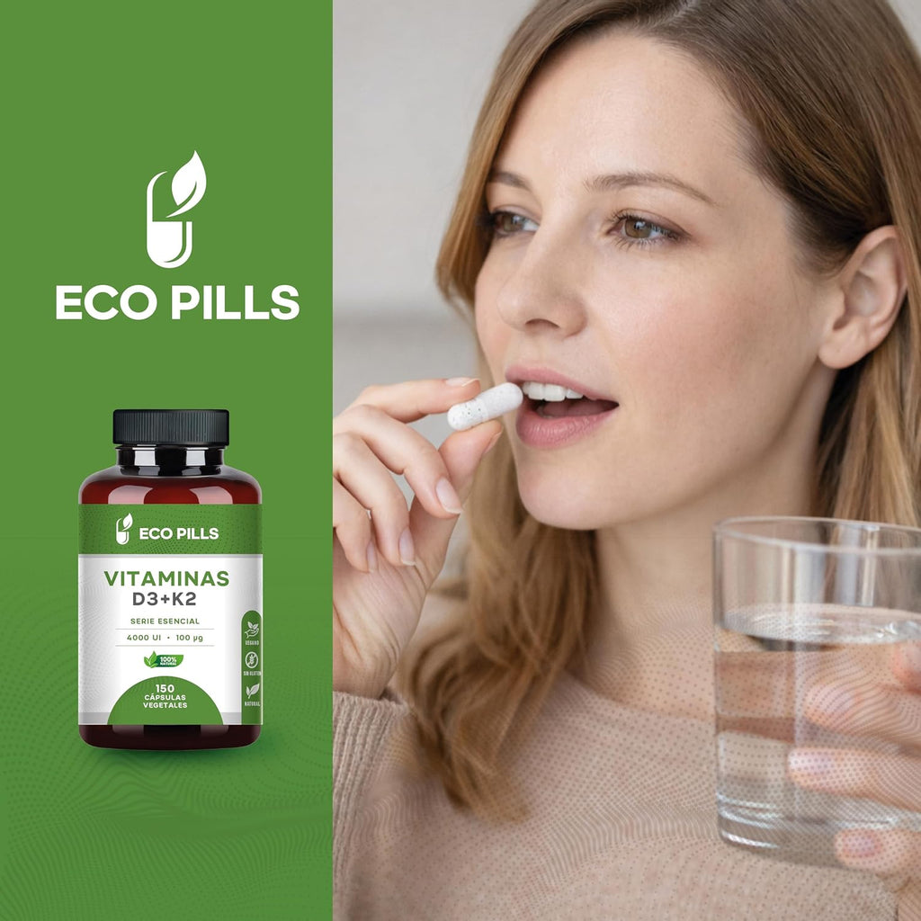 Vitamina D3 K2 MK7 4000 UI cápsulas vegetales Eco Pills